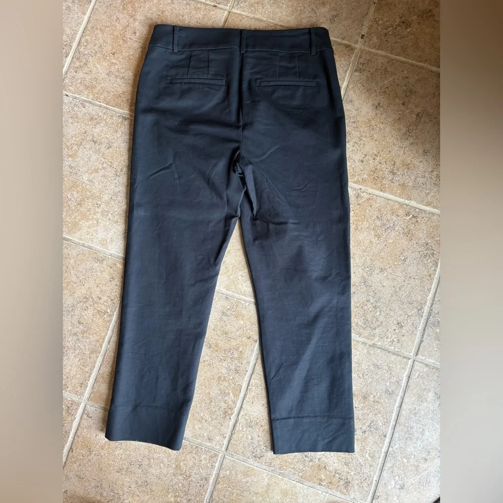 NWOT LOFT Classic RIVIERA Black High-Rise Cropped Trousers, Size: 6
